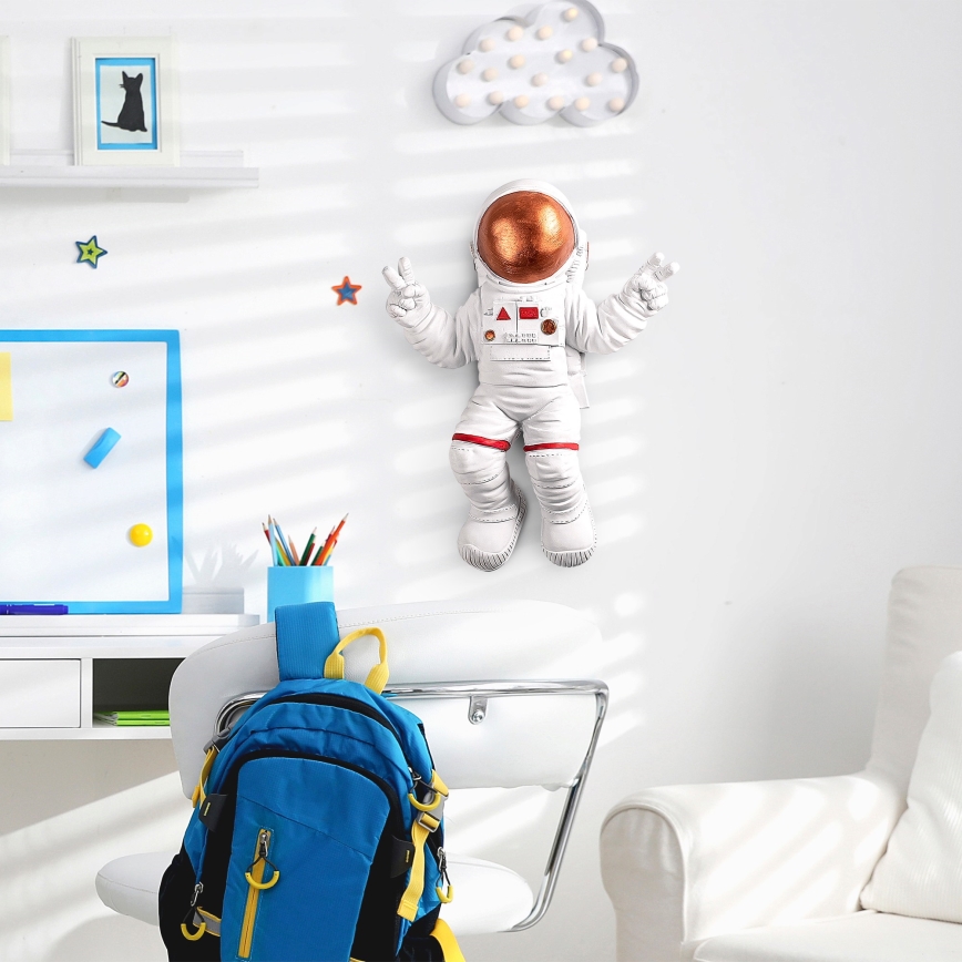 wand decoratie 47x35 cm astronaut koper