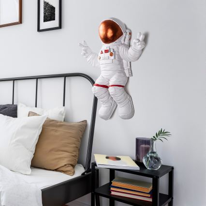 wand decoratie 47x35 cm astronaut koper