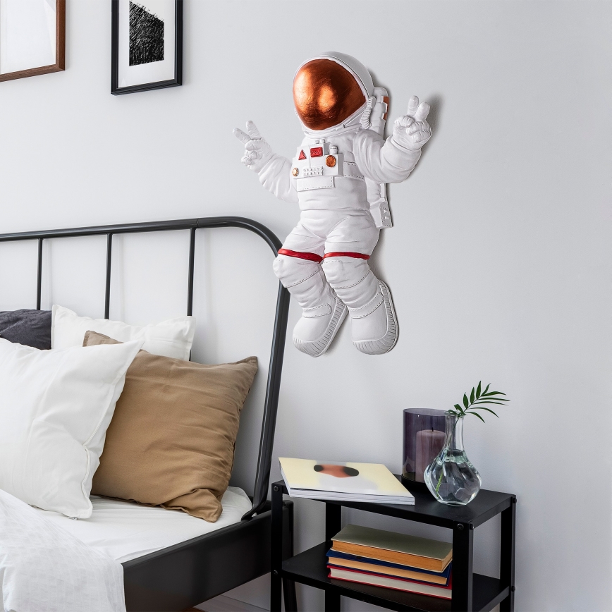 wand decoratie 47x35 cm astronaut koper
