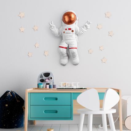 wand decoratie 47x35 cm astronaut koper