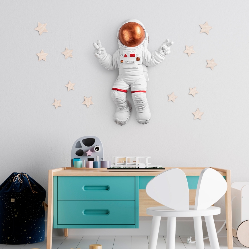 wand decoratie 47x35 cm astronaut koper
