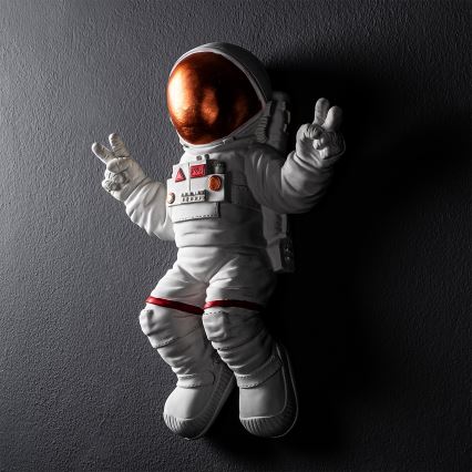 wand decoratie 47x35 cm astronaut koper