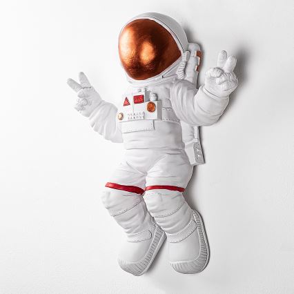 wand decoratie 47x35 cm astronaut koper