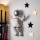 wand decoratie 47x35 cm astronaut zilver