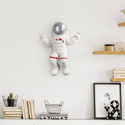 wand decoratie 47x35 cm astronaut zilver
