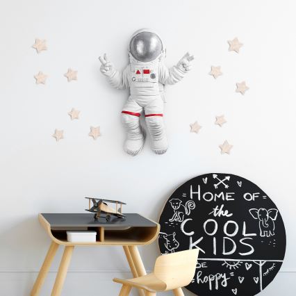 wand decoratie 47x35 cm astronaut zilver