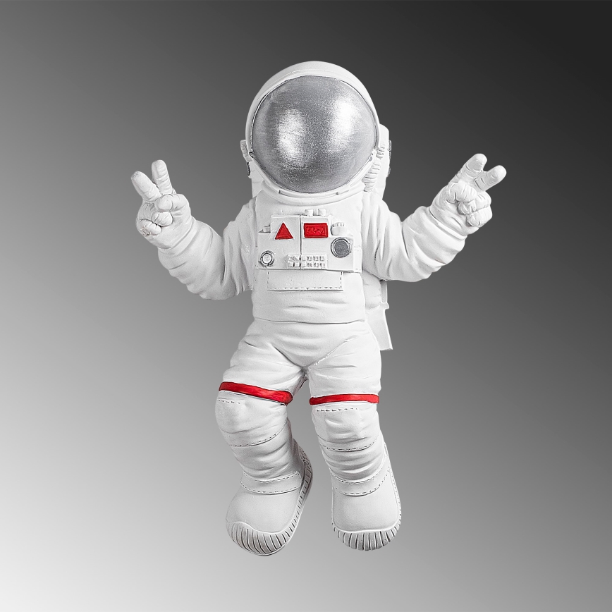 wand decoratie 47x35 cm astronaut zilver