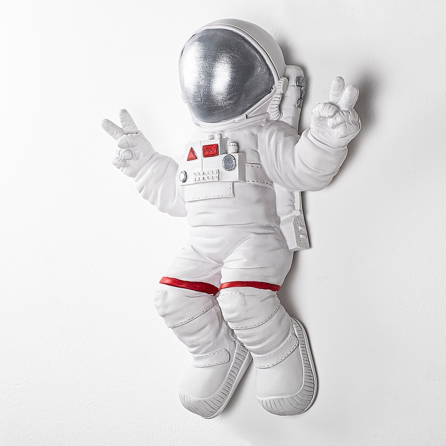 wand decoratie 47x35 cm astronaut zilver