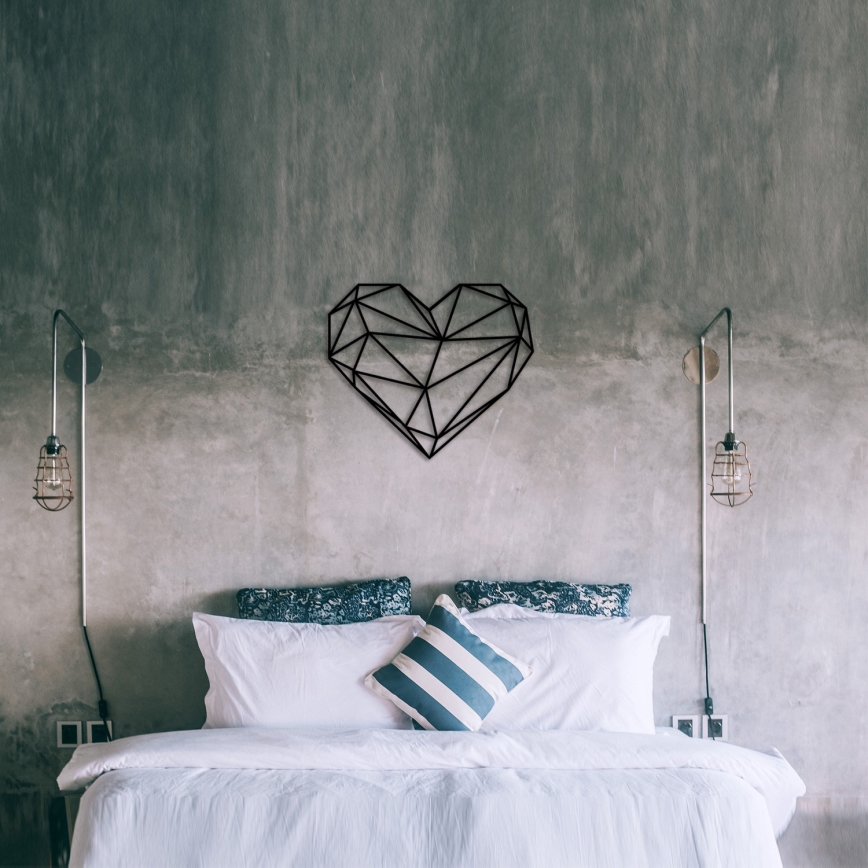 wand decoratie 47x40 cm hart metaal