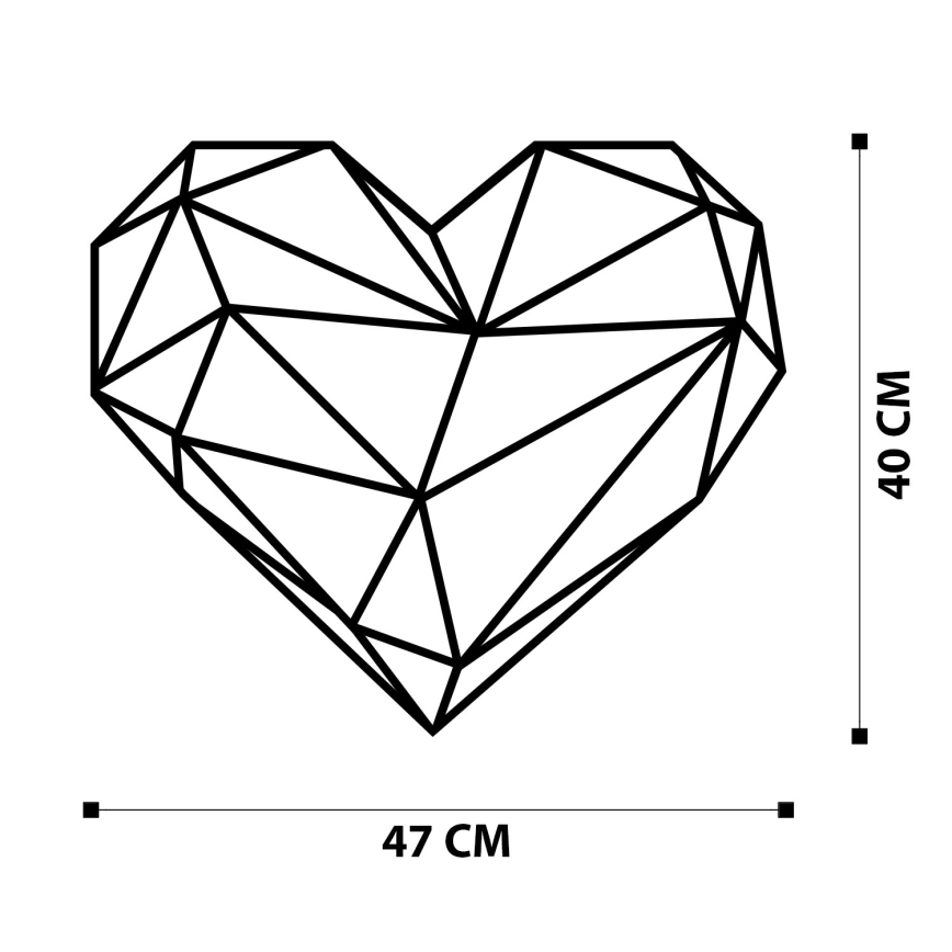 wand decoratie 47x40 cm hart metaal