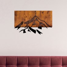 wand decoratie 58x36 cm bergen hout/metaal