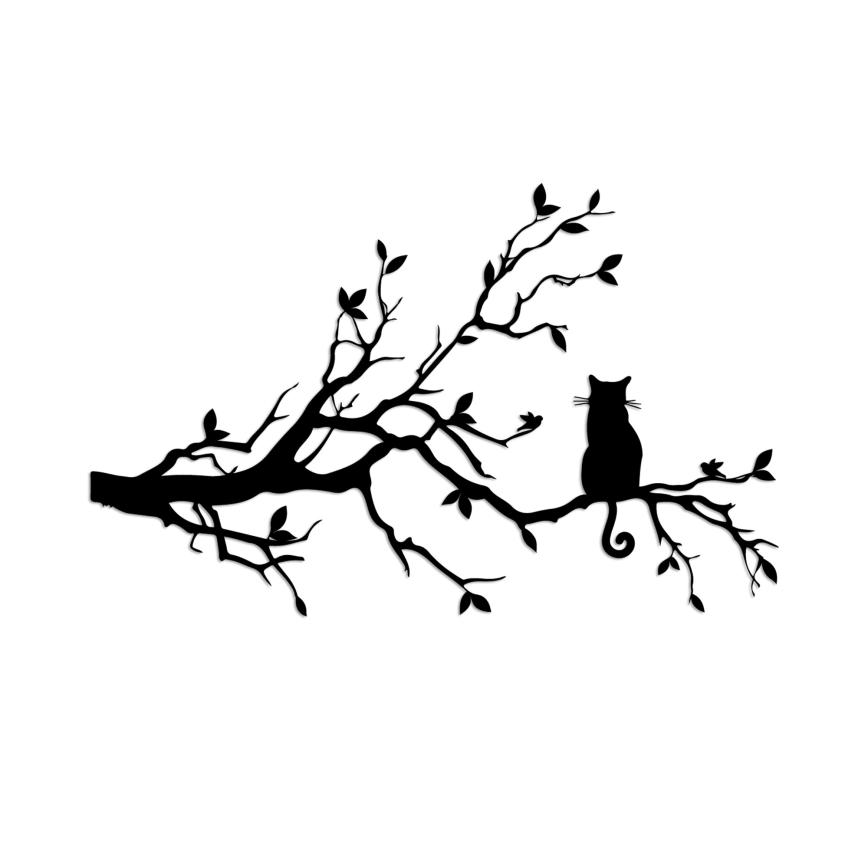 wand decoratie 80x50 cm tak metaal