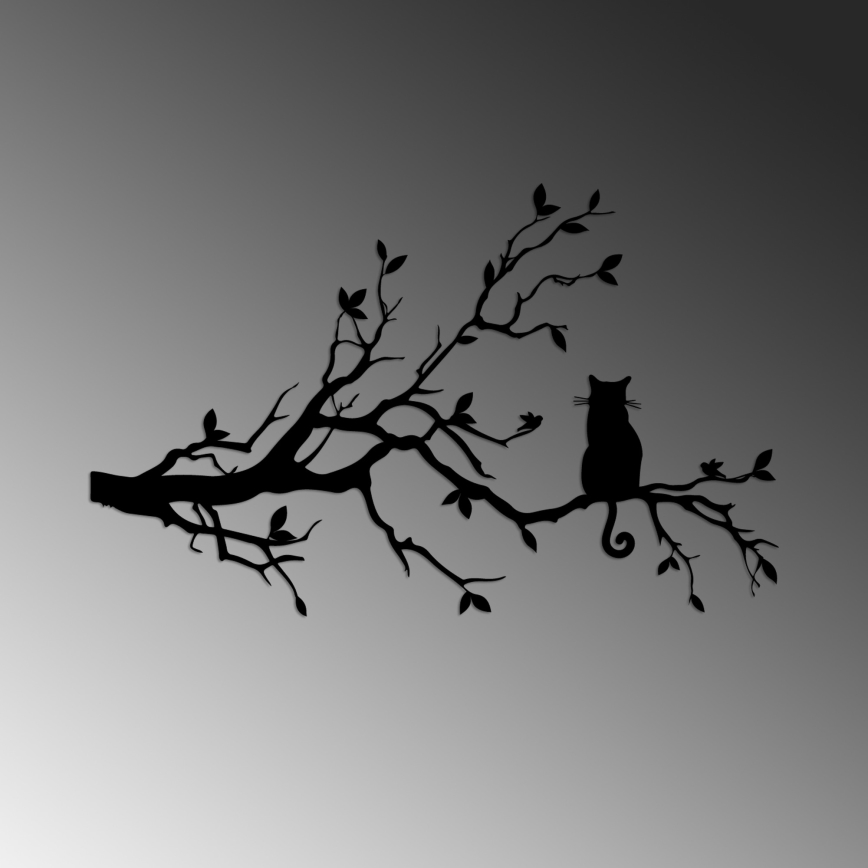 wand decoratie 80x50 cm tak metaal