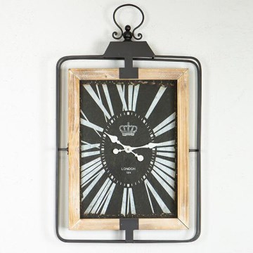 Wand klok 1xAA 76x46 beige/zwart