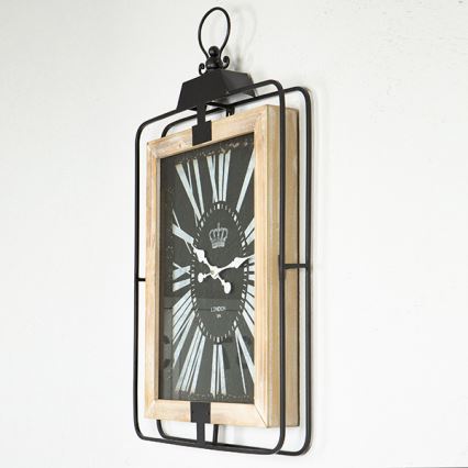 Wand klok 1xAA 76x46 beige/zwart