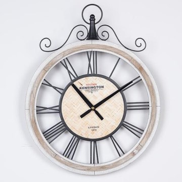 Wand klok 1xAA diameter 40 cm beige