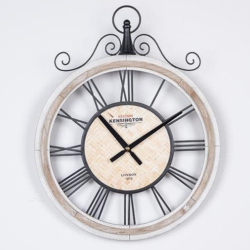 Wand klok 1xAA diameter 40 cm beige