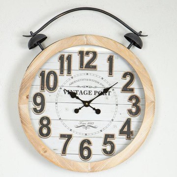 Wand klok 1xAA diameter 50 cm beige