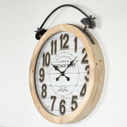 Wand klok 1xAA diameter 50 cm beige