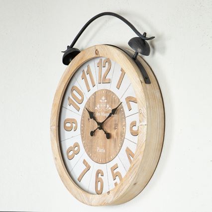 Wand klok 1xAA diameter 50 cm beige