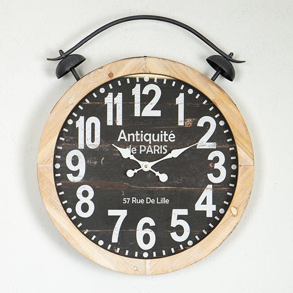 Wand klok 1xAA diameter 50 cm beige/zwart