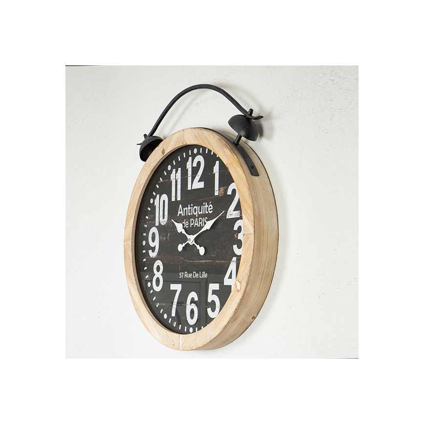 Wand klok 1xAA diameter 50 cm beige/zwart
