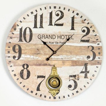 Wand klok 1xAA diameter 58,2 cm beige