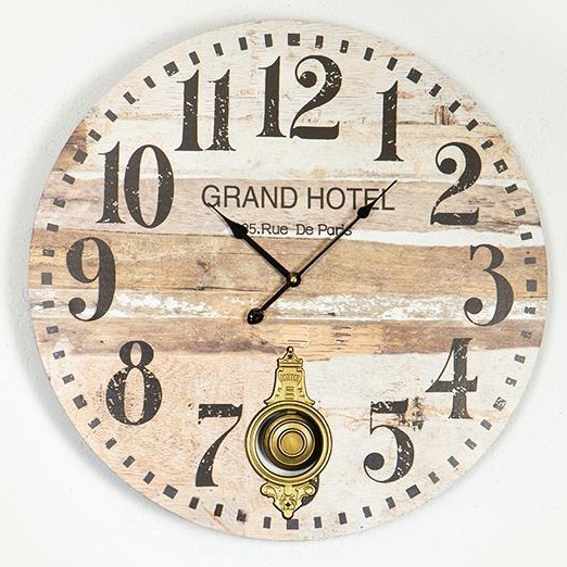 Wand klok 1xAA diameter 58,2 cm beige