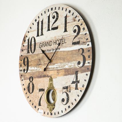 Wand klok 1xAA diameter 58,2 cm beige