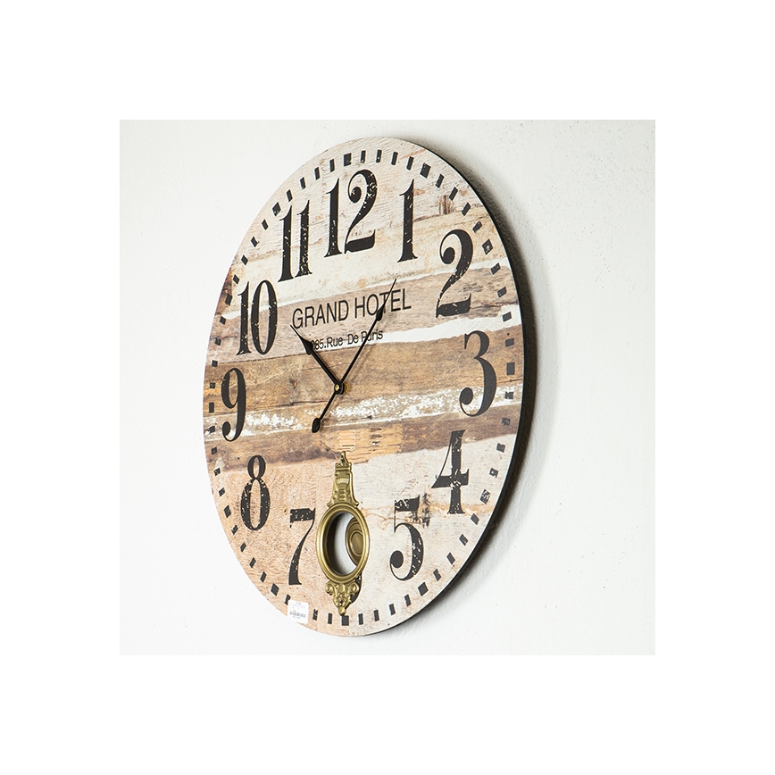 Wand klok 1xAA diameter 58,2 cm beige