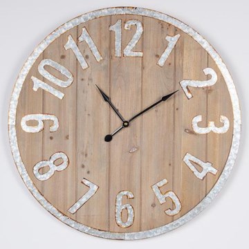 Wand klok 1xAA diameter 60 cm beige