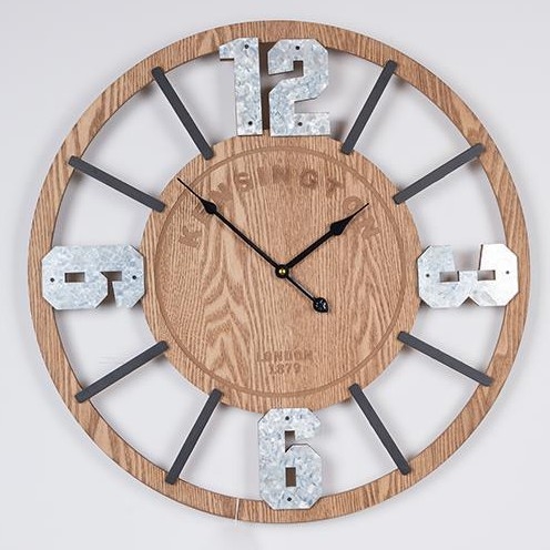 Wand klok 1xAA diameter 60 cm beige