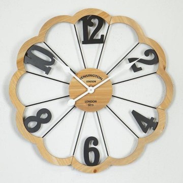 Wand klok 1xAA diameter 60 cm beige/zwart