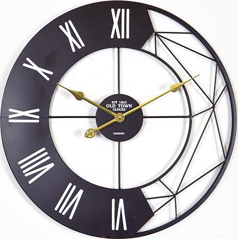 Wand klok 1xAA diameter 60 cm zwart