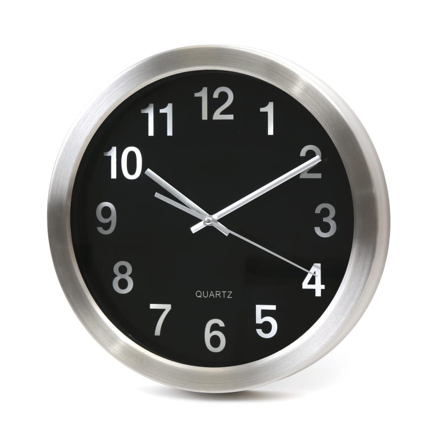 Wand Klok 1xAAA roestvrij