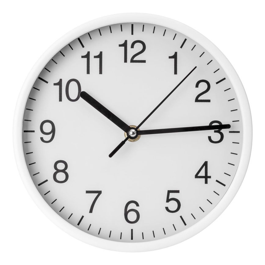 Wand klok diameter 20 cm 1xAA wit/zwart