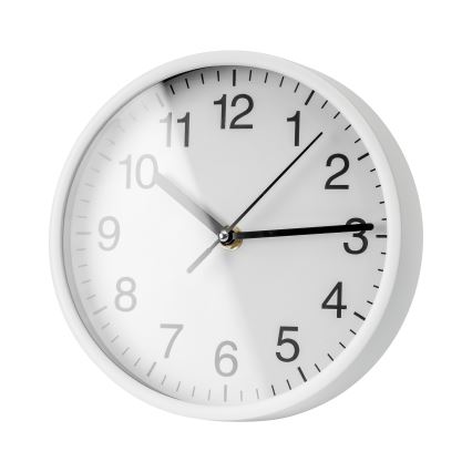 Wand klok diameter 20 cm 1xAA wit/zwart