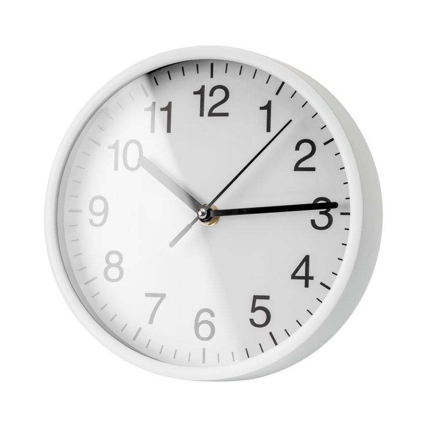 Wand klok diameter 20 cm 1xAA wit/zwart