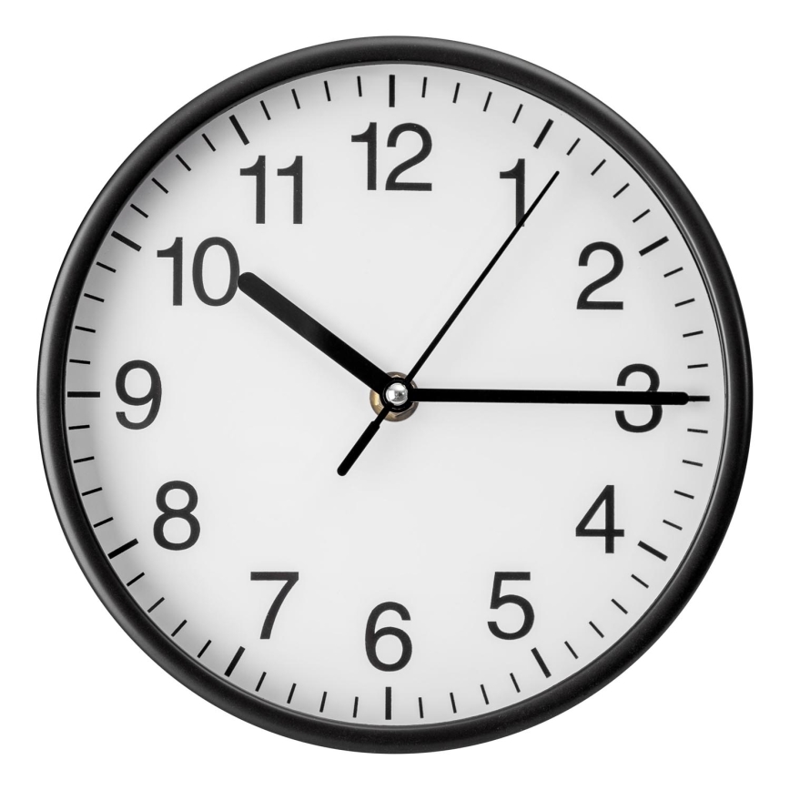 Wand klok diameter 20 cm 1xAA zwart/wit