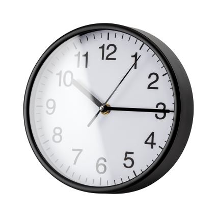 Wand klok diameter 20 cm 1xAA zwart/wit