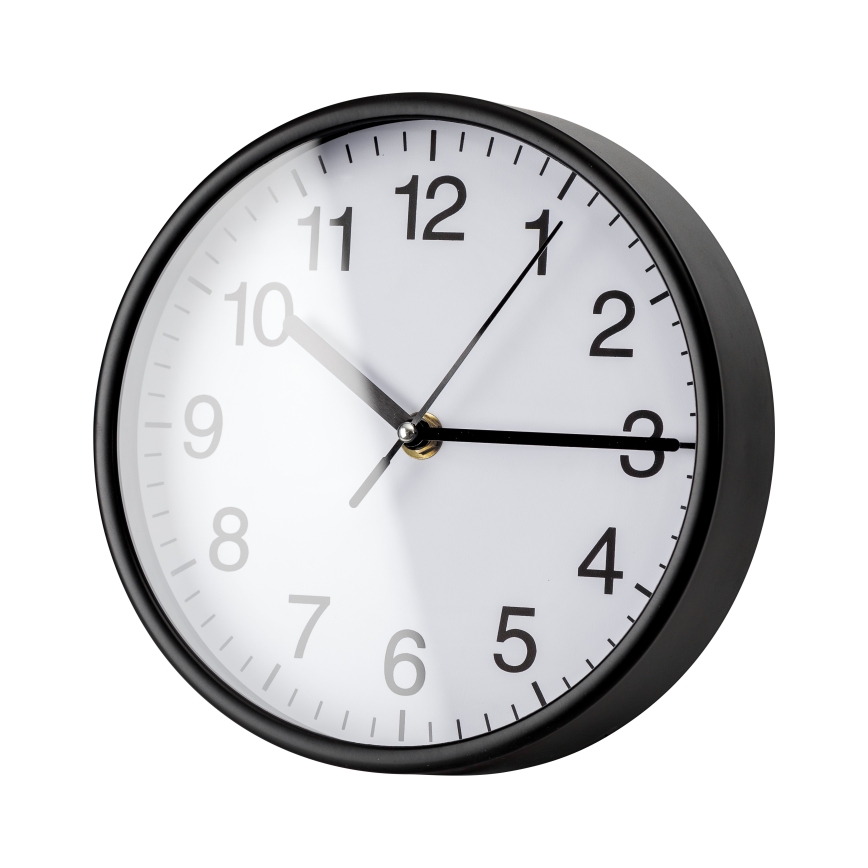 Wand klok diameter 20 cm 1xAA zwart/wit
