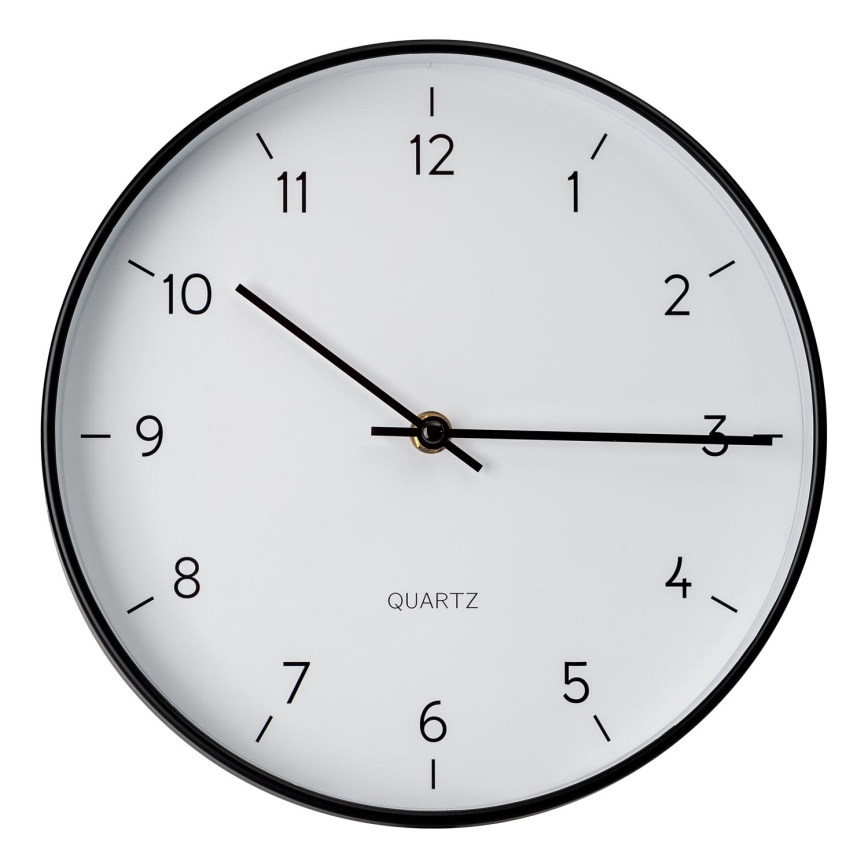Wand klok diameter 25 cm 1xAA zwart/wit