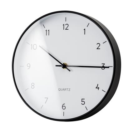 Wand klok diameter 25 cm 1xAA zwart/wit