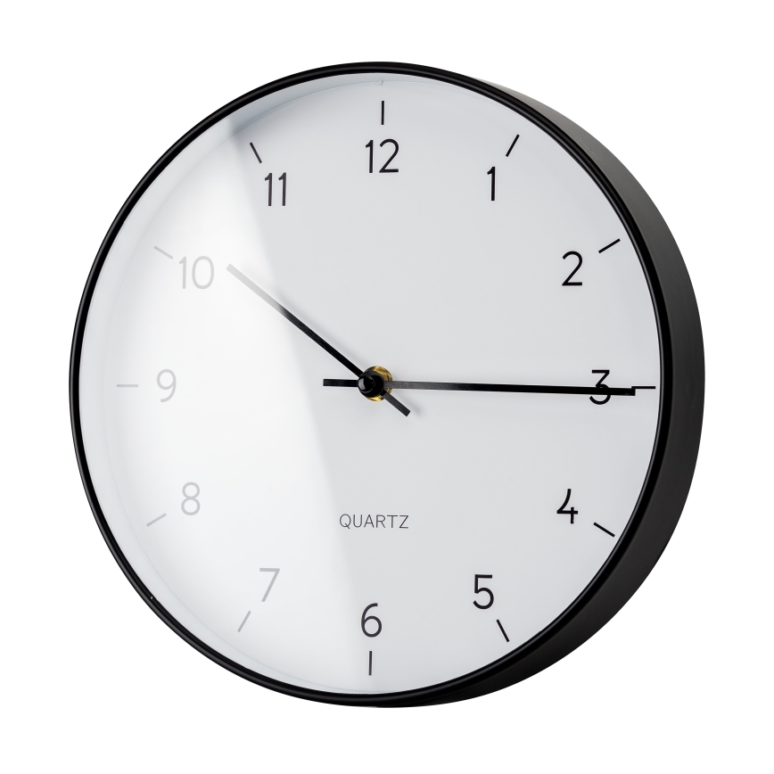 Wand klok diameter 25 cm 1xAA zwart/wit