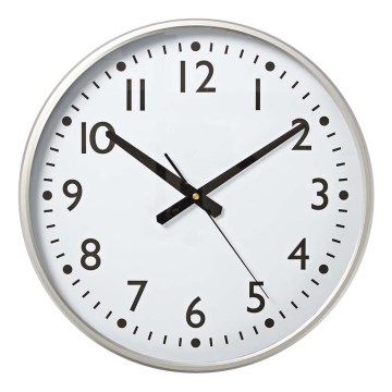 Wand klok diameter 38 cm 1xAA wit