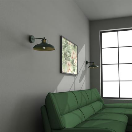Wand Lamp FELIX 1xE27/60W/230V groen