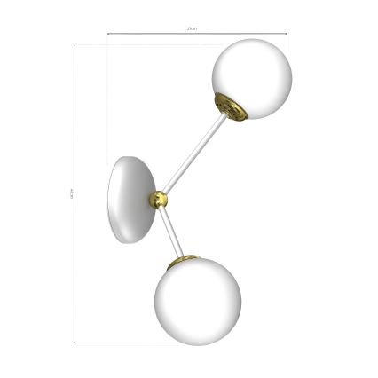 Wand Lamp JOY 2xE14/40W/230V wit/goud