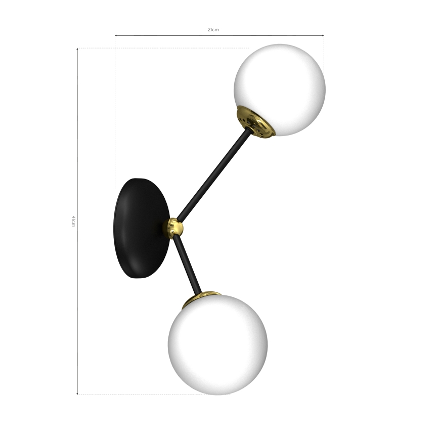 Wand Lamp JOY 2xE14/40W/230V zwart/goud