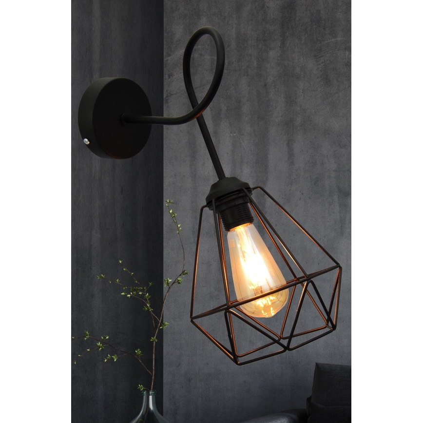 Wand Lamp KARO 3xE27/15W/230V zwart