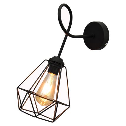 Wand Lamp KARO 3xE27/15W/230V zwart